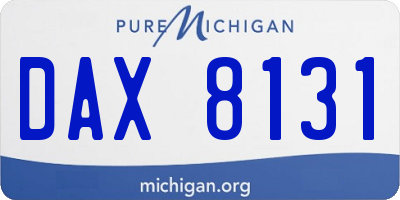 MI license plate DAX8131