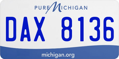 MI license plate DAX8136