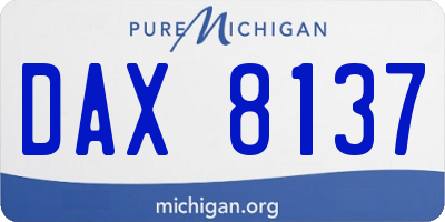 MI license plate DAX8137