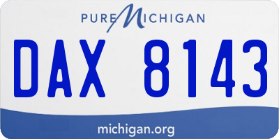 MI license plate DAX8143