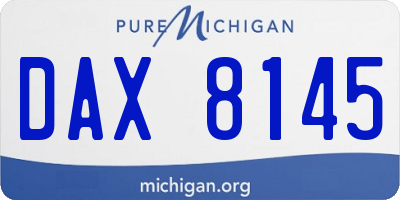 MI license plate DAX8145