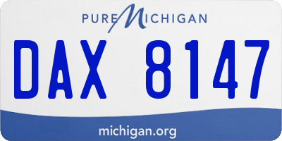 MI license plate DAX8147