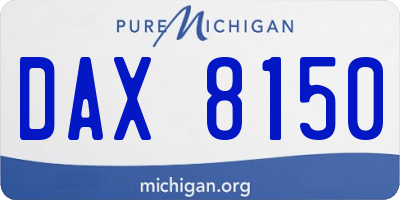 MI license plate DAX8150