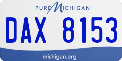 MI license plate DAX8153