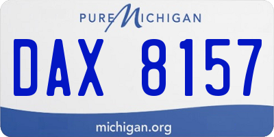 MI license plate DAX8157