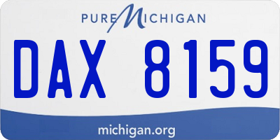 MI license plate DAX8159