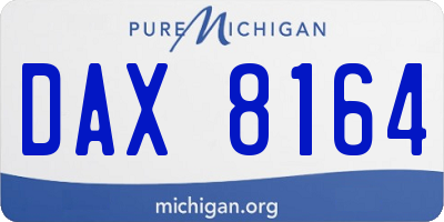 MI license plate DAX8164