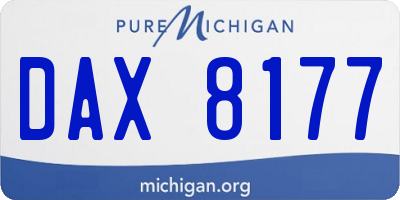 MI license plate DAX8177