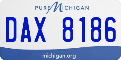 MI license plate DAX8186