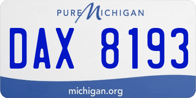 MI license plate DAX8193