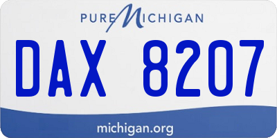 MI license plate DAX8207