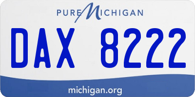 MI license plate DAX8222