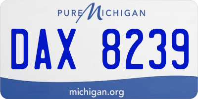 MI license plate DAX8239
