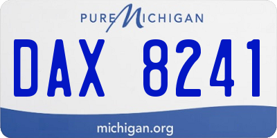 MI license plate DAX8241