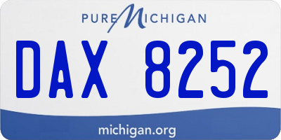 MI license plate DAX8252