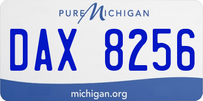 MI license plate DAX8256
