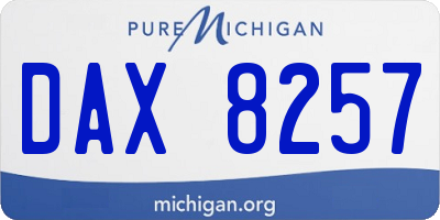 MI license plate DAX8257