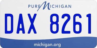 MI license plate DAX8261