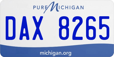 MI license plate DAX8265
