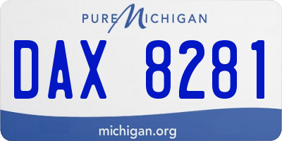 MI license plate DAX8281