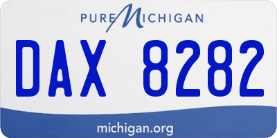 MI license plate DAX8282