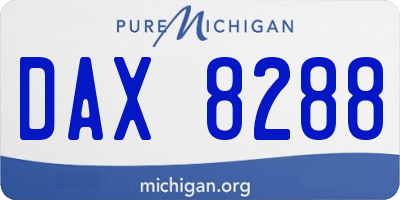 MI license plate DAX8288