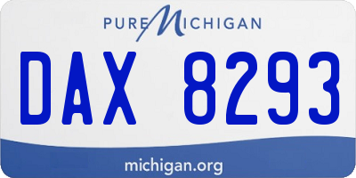 MI license plate DAX8293