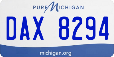 MI license plate DAX8294