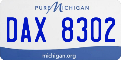 MI license plate DAX8302