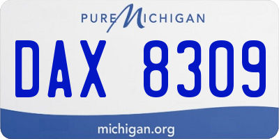 MI license plate DAX8309