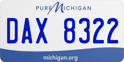 MI license plate DAX8322