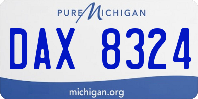 MI license plate DAX8324