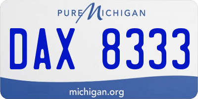 MI license plate DAX8333