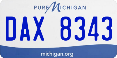 MI license plate DAX8343