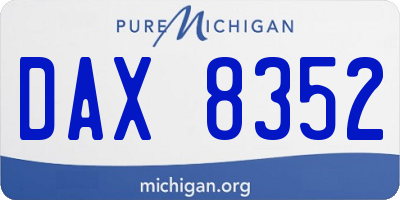 MI license plate DAX8352