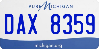 MI license plate DAX8359
