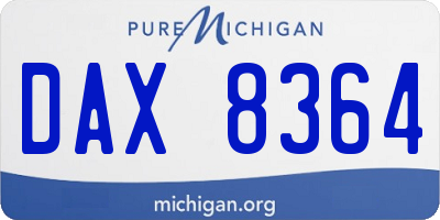 MI license plate DAX8364