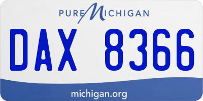 MI license plate DAX8366