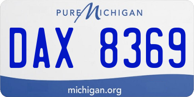 MI license plate DAX8369