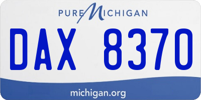 MI license plate DAX8370