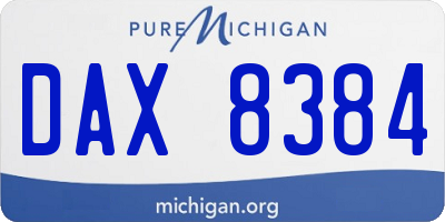 MI license plate DAX8384