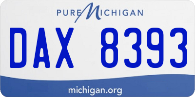 MI license plate DAX8393