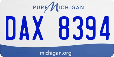 MI license plate DAX8394
