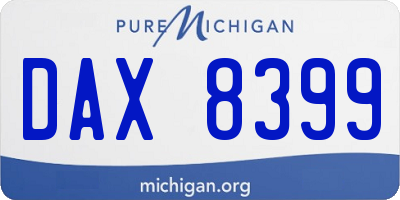 MI license plate DAX8399