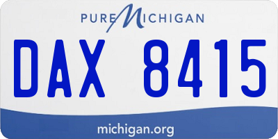 MI license plate DAX8415