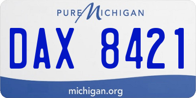 MI license plate DAX8421