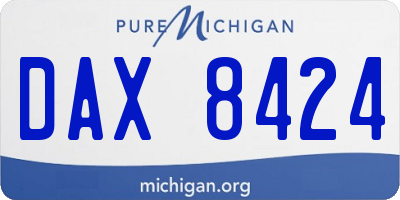 MI license plate DAX8424