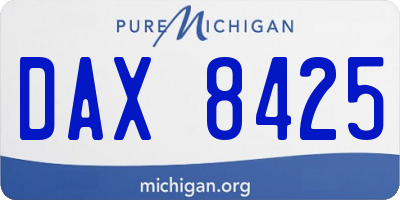 MI license plate DAX8425