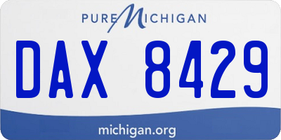 MI license plate DAX8429