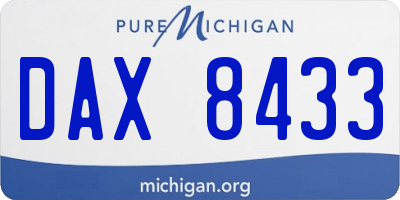 MI license plate DAX8433